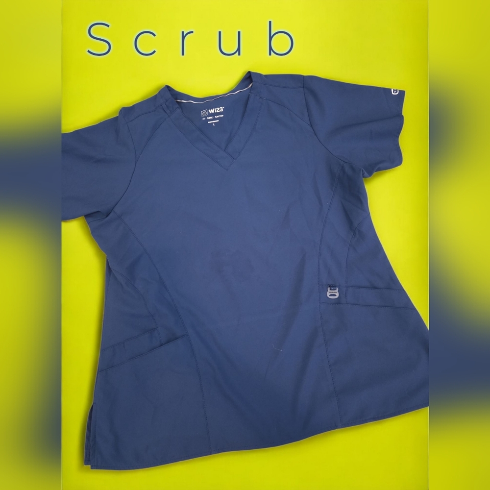 *0525 W123 uniform medical nurse scrub top size Large